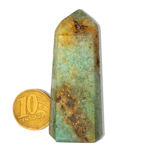 01 Ponta Aventurina Verde Natural 25 a 50g 4 a 6cm Tipo B