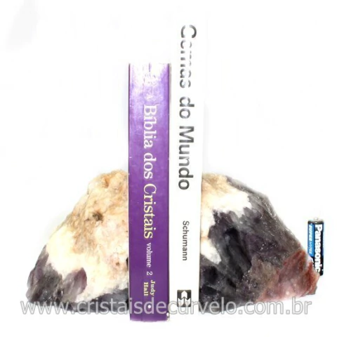 Porta Livro Ametista Baiana Ou Aparador de Livro Natural cod 134309