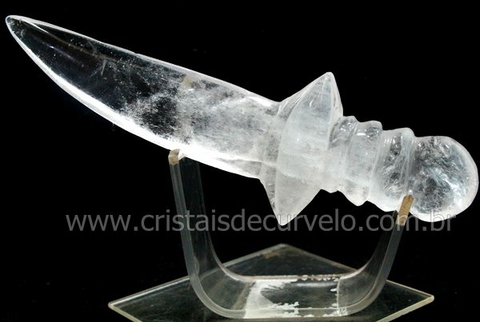 Adaga ou Athame Faca Pedra Cristal Natural Esoterico Cod AF2071