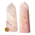 Ponta Quartzo Rosa Pedra Natural 13 a 14cm média 430g Tipo B - Distribuidora CristaisdeCurvelo
