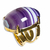 05 Anel Agata Lilas Oval Pedra Natural Dourado Aro Ajustavel na internet
