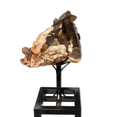 Drusa Quartzo Fume Pedra Natural Bruto 68cm 26kg na Base