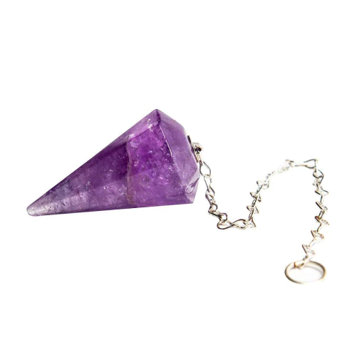 Pendulo Ametista Facetado Pedra Natural Para Radiestesia