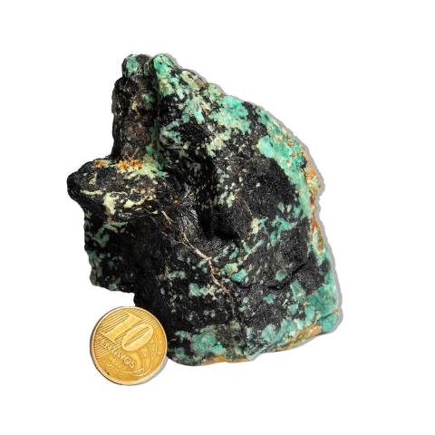 Esmeralda na Matriz Turmalina Bruta Natural 250 a 300g 100mm