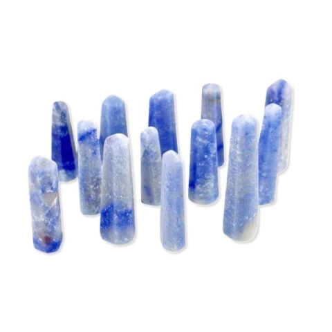 01 Mini Pontinha Quartzo Azul Pedra Extra Natural 25 a 35mm