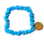 Pulseira Pedra Turquesa Azul Natural Fio Fibra Silicone - comprar online