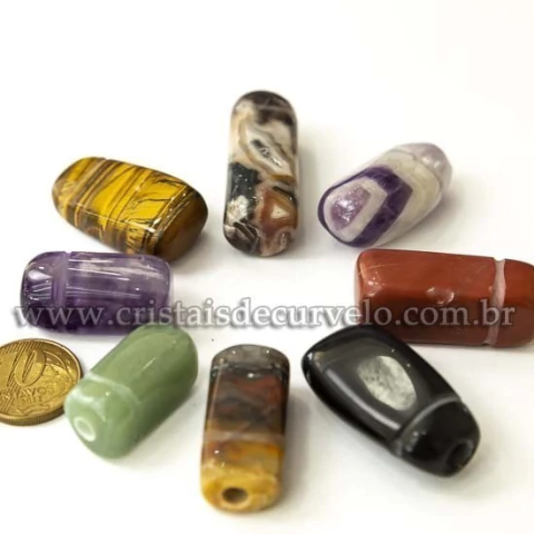 05 Pingente Difusor Pedras Mistas Rolada Aromaterapia ATACADO