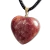 03 Pingente Coração Pedra Quartzo Morango Natural Prateado Atacado - comprar online