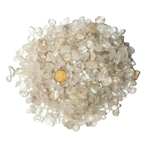 1 kg Cristal Transparente Rolado Pedra PP Aprox. 5 a 10 mm