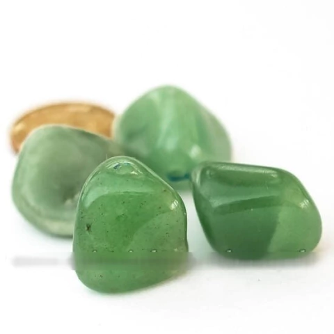 Pedra Rolada Quartzo Verde Furo Vazado Horizontal Artesanato REFF