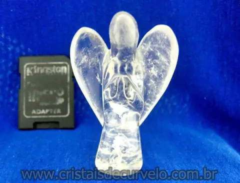 Escultura Anjo Quartzo Cristal Pedra Natural 4 a 5 cm 60gr