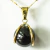 05 Pingente Bolinha Obsidiana Negra Envolto Pedra Montagem Dourada ATACADO