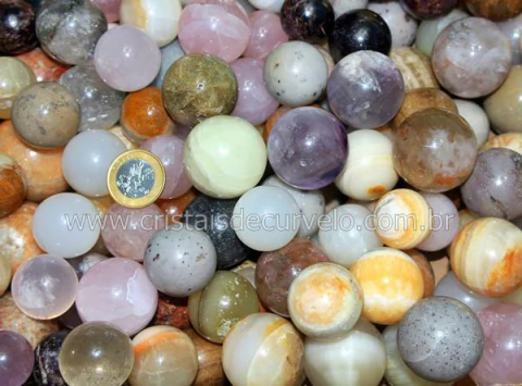 05 Mini Bola Esfera Mistas Sortido Atacado 25 a 30mm Tipo B
