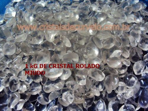 3kg Cristal Transparente Rolado Pedra PP Aprox. 5 a 10mm