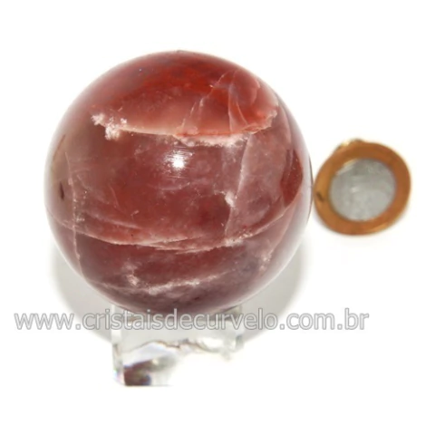 Esfera Aragonita Roxa Pedra Natural Boa Qualidade Cod 118698
