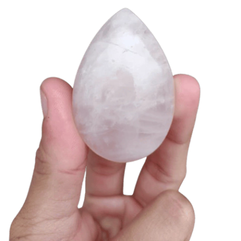 Gota Quartzo rosa Pedra Natural Cabochão 5,6cm 40g