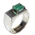 Anel Nlux Masculino Pedra Esmeralda Prata 950 Aro Ajustável - comprar online