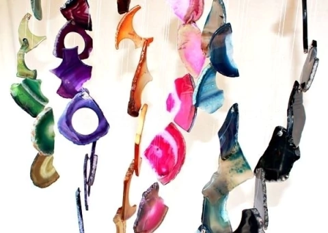 10 Mensageiro dos Ventos Atacado Chapas de Ágata Mista Paz e Tranquilidade APTO