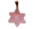 Colar Merkaba Pedra Quartzo Rosa Presilha e Pino Dourado