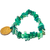 Pulseira Cascalho Pedra Agata Verde Vibrado Fibra Silicone