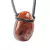 Pingente Pedra Rolada Quartzo Vermelho Difusor Ranhurado