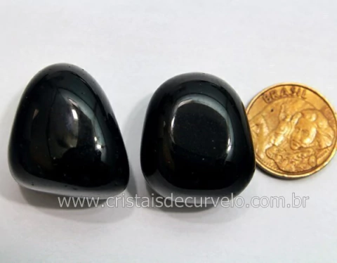 02 Obsidiana Negra Rolado G 20 a 35mm Classe B - Pedra da Proteção Total