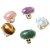 5 Anel Cabochão Oval GRANDE Pedra MISTO Dourado Aro Ajustável Atacado