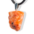 Colar Pedrinha Calcita Laranja Bruta Natural Pino Prateado