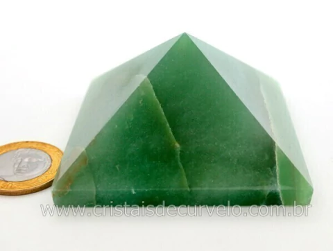 Piramide Quartzo Verde Baseada Queops Pedra Comum Lapidado Manual Cod 212.6