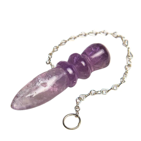 Pêndulo Ametista Pedra Natural Lapidação Egípcio