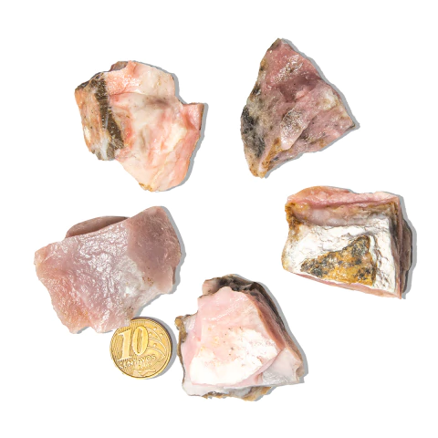 05 Opala Rosa Natural Pedra Bruta 30 a 60mm 25 a 50g