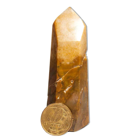 Ponta Jaspe Monet Natural Gerador Sextavado 70 a 80mm 75g