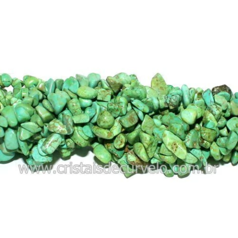 Fio Cascalho Crisocola Furado 45cm Para Fazer Pulseira