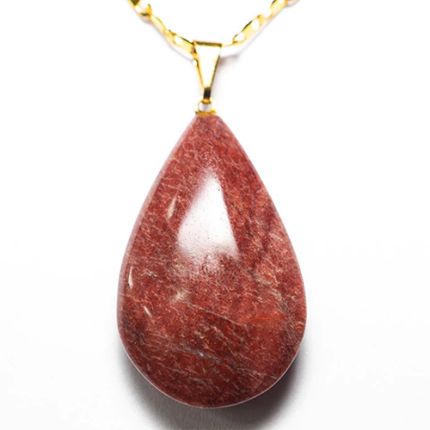 03 Pingente Gota Quartzo Vermelho Pedra Natural Montagem Dourado Atacado