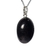 Colar Cabochão Oval Pedra Quartzo Preto 22mm Pino Prata 950 - comprar online