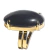 Anel Onix Preto Oval Pedra Natural Dourado Aro Ajustavel - comprar online