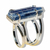 Anel Cianita Azul Montagem Garra Prata 950 20 a 30mm - buy online