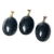 03 Pingente Cabochão Quartzo Preto Pedra Natural Castoação Pino Dourado Atacado