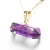 Pingente Bi Terminado Pedra Ametista Natural Presilha Pino Dourado na internet