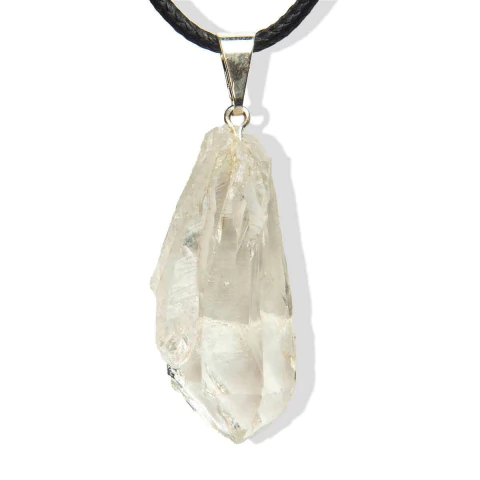 Colar Pedrinha Pontinha Prasiolita 35 mm Natural Pino Prateado