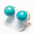 Brinco Bolinha Pedra Turquesa Azul Pino Tarracha Dourado na internet