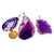 Colar Chapa de Agata Lilas Pedra Natural Envolto Prateado - loja online