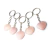 10 Chaveiro Coração Quartzo Rosa Natural Pedra do Amor Reff 121075