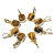 03 Mini Pingente Ponto de Luz Olho de Tigre Cabochão Garra - comprar online