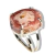 Anel Cabochão Oval Rodocrosita Tamanho P Garra Prata 950