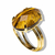 Anel Olho de Tigre Cabochão Facetado na Garra Dourado - comprar online