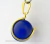 03 Pingente Bolinha Agata Azul Envolto a Pedra Montagem Dourada ATACADO - loja online