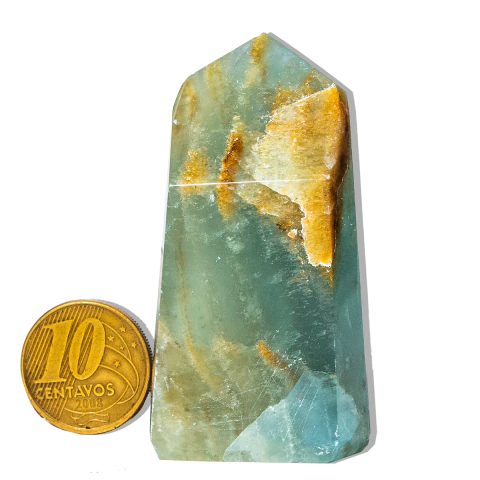 Ponta Ônix Azul Pedra Natural 5 a 6cm Média 65g Tipo B