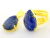 Conjunto Anel e Pingente Gota Pedra Sodalita Dourado - comprar online