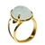 Anel Águas Marinhas Cabochão Facetado na Garra Dourado - comprar online